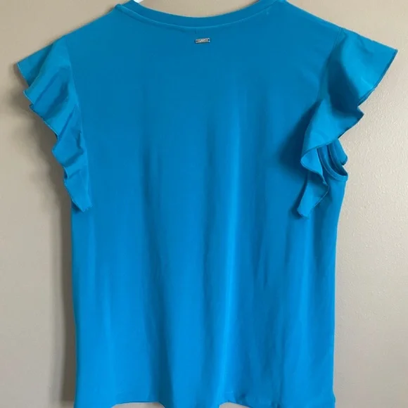 Blue Ruffled Tank Top - Picture 3 of 3